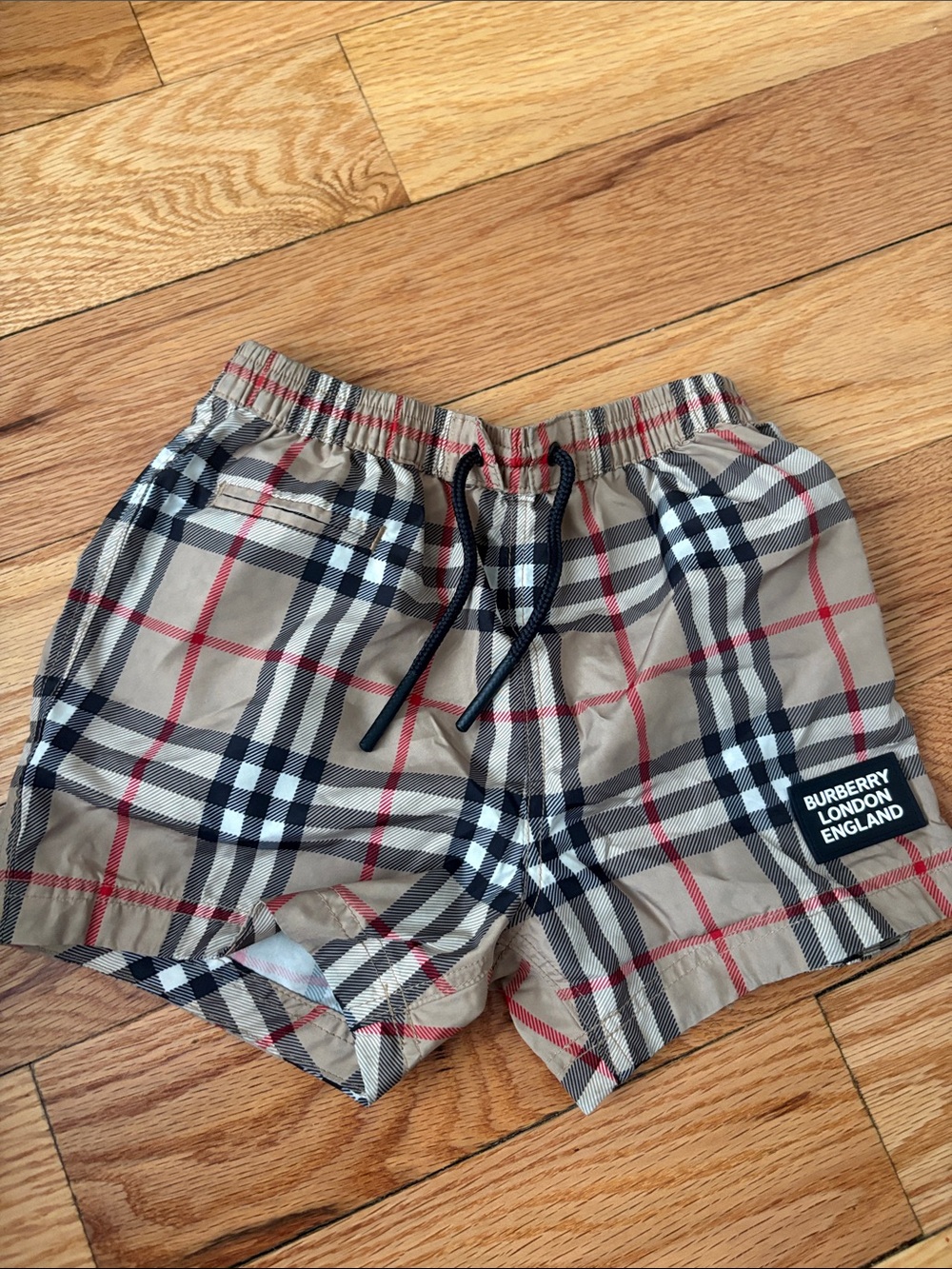 Burberry Kids Beige Check Swim Shorts